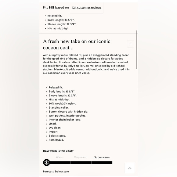 Elegant Cream Wool Coat - Picture 4 of 4